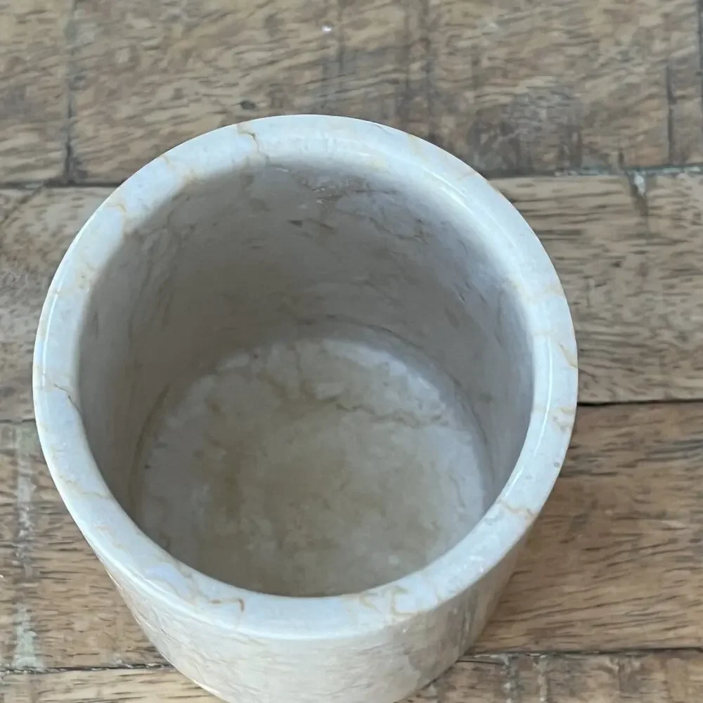 Selamat Designs Beige Marble Cup Toothbrush Holder 4